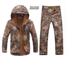 Load image into Gallery viewer, MEN's, Polyester, WindStopper, Quick Dry, Waterproof, Windproof, Thermal, Softshell, Lightweight, Fits true to size, take your normal size, Military Fans Collection War-game Multiple shades, Size Range XS-XXXL, Zipper, Hooded, Outdoor/hunting/fishing outfit, mud skanke shade