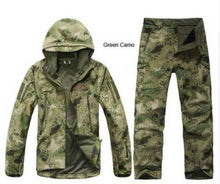 Load image into Gallery viewer, MEN's, Polyester, WindStopper, Quick Dry, Waterproof, Windproof, Thermal, Softshell, Lightweight, Fits true to size, take your normal size, Military Fans Collection War-game Multiple shades, Size Range XS-XXXL, Zipper, Hooded, Outdoor/hunting/fishing outfit, Green Camo Shade