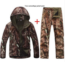 Load image into Gallery viewer, MEN's, Polyester, WindStopper, Quick Dry, Waterproof, Windproof, Thermal, Softshell, Lightweight, Fits true to size, take your normal size, Military Fans Collection War-game Multiple shades, Size Range XS-XXXL, Zipper, Hooded, Outdoor/hunting/fishing outfit, Tree camouflage shade