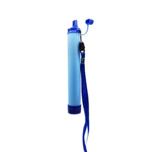 Load image into Gallery viewer, Outdoor Water Purifier is best suitable for hiking, climbing, camping and outdoor activities. Made of Material of ABS, PE with the unique feature of ultrafiltration membrane, activated carbon available in Blue colour weighing just 90 gm.
