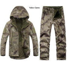 Load image into Gallery viewer, MEN&#39;s, Polyester, WindStopper, Quick Dry, Waterproof, Windproof, Thermal, Softshell, Lightweight, Fits true to size, take your normal size, Military Fans Collection War-game Multiple shades, Size Range  XS-XXXL, Zipper, Hooded, Outdoor/hunting/fishing outfit, Yellow Camo Shade
