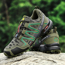 Load image into Gallery viewer, Outdoor  Lightweight Sneakers for Hiking and Trekking Shoes Lightweight, EVA insole and Rubber outsole are suitable for hiking tracks. Stretchable Fabric gives elasticity to reduce the strain on the feet while walking. Fit true to the normal size and wide range of size making it customized for your feet. The cotton fabric and breathable nature make it the most comfortable footwear. Dark grey, light grey and army green are the choices for you.
